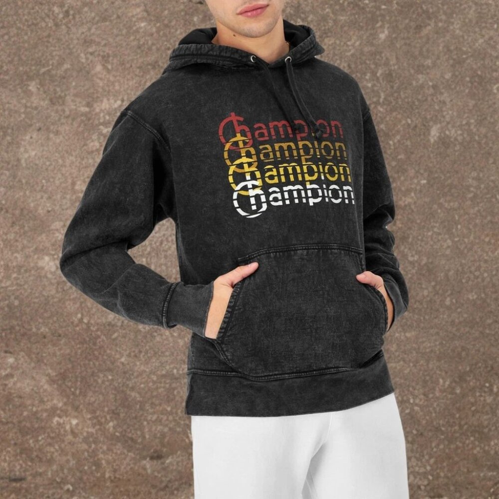 NWT Champion Mineral Dye Graphic Gray Hoodie Fleece Mens Hoodie Sweatshirt Small